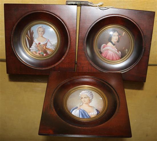 Three ivory paintings